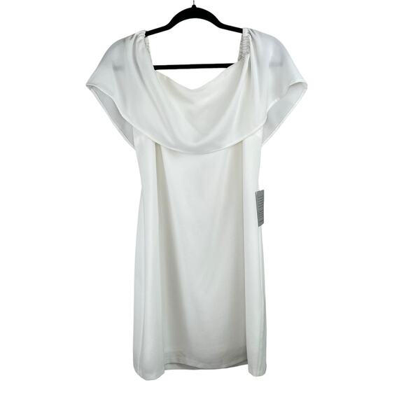 Charles Henry Ivory White Off the Shoulder Ruffle Mini Summer Dress Small NWT - Picture 2 of 12